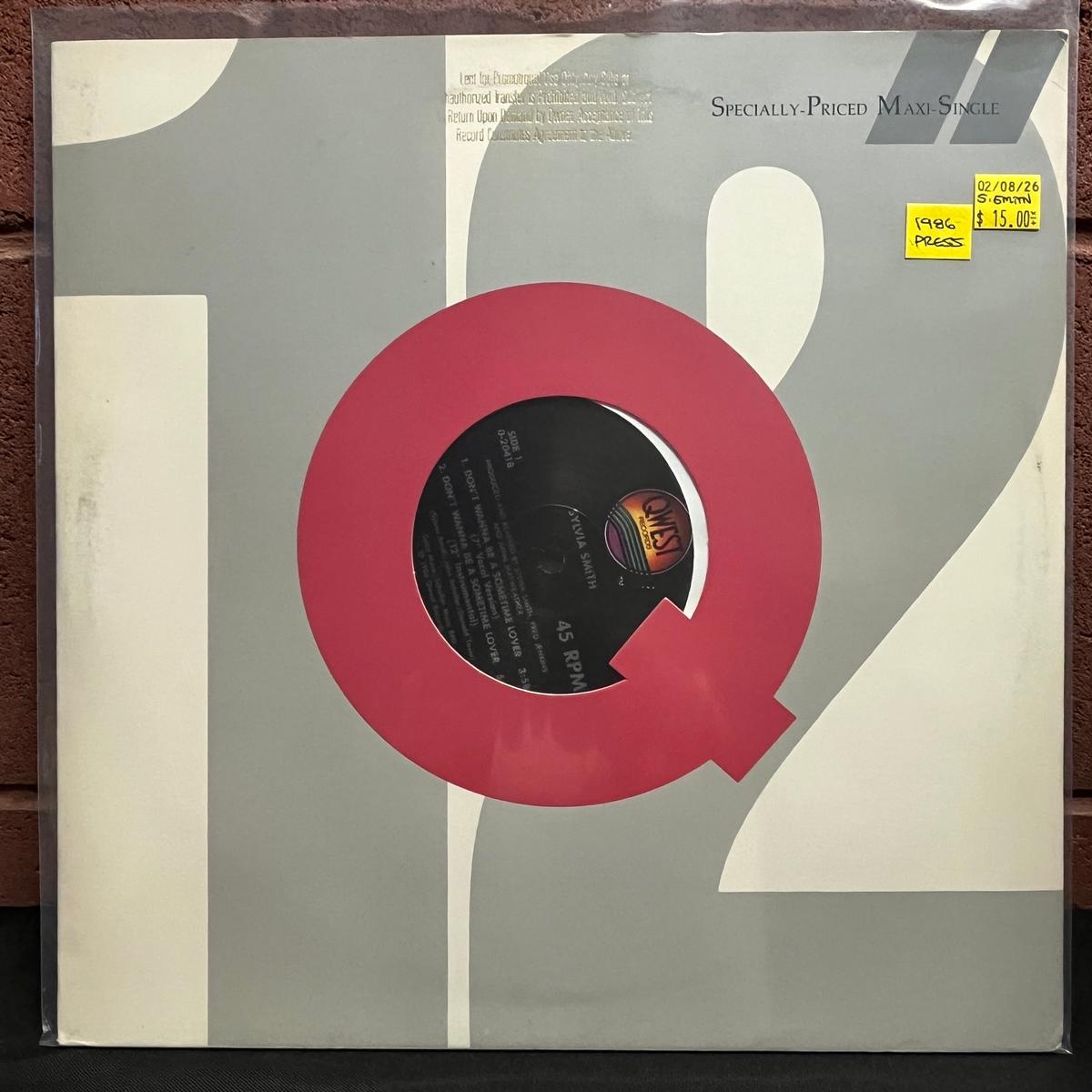 Used Vinyl: Sylvia Smith "Don't Wanna Be A Sometime Lover" 12" (1986 Press)