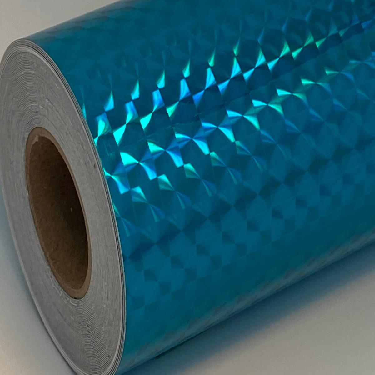 Wider Width Rolls of Prism Tape, Holographic 1/4" Mosaic, Iridescent Tape. - 4 inch x 25 feet | Turquoise