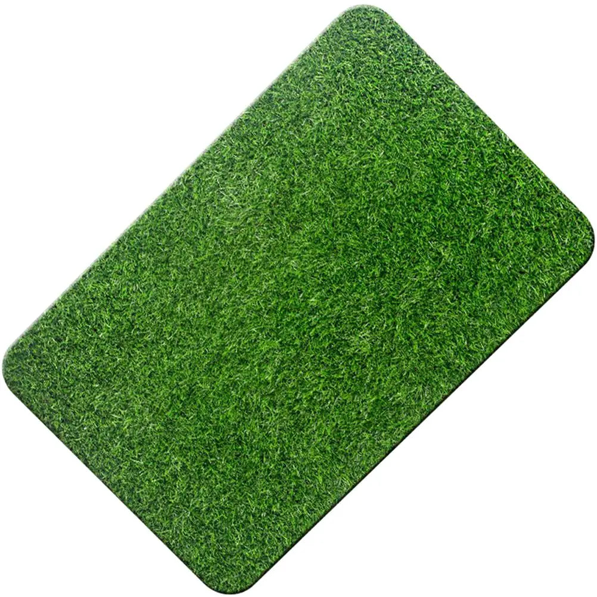 Non Slip Artificial Grass Door Mat Fake Lawn Outdoor Rug Front Entry Turf Mat Waterproof Floor Home Textile - Black Green | 60X40CM