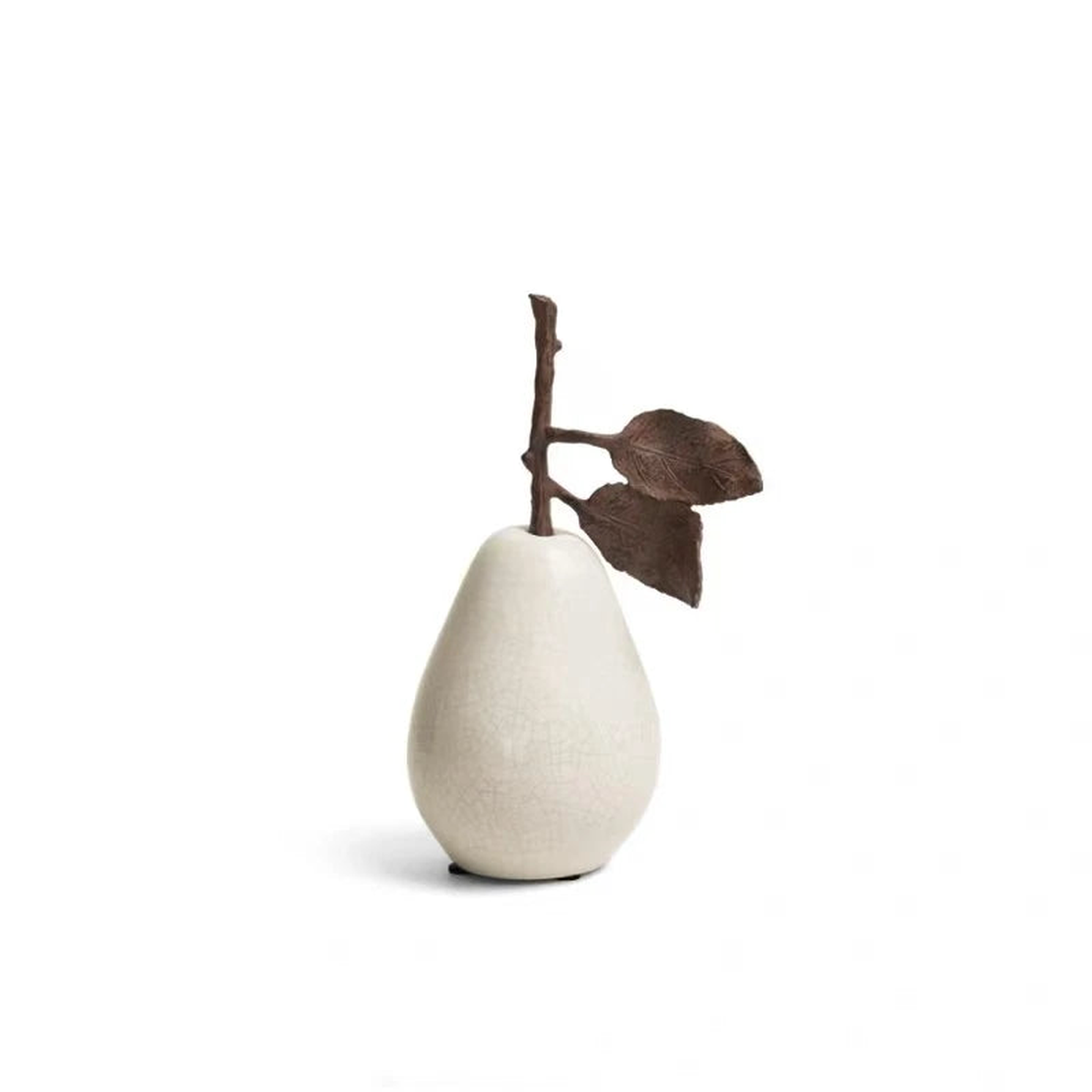 Modern Creative Ice Crackle Ceramic Apple & Pear Ornaments, Artistic Desktop Decor for Office, Living Room, Wine Cabinet, Home & - SLE819B