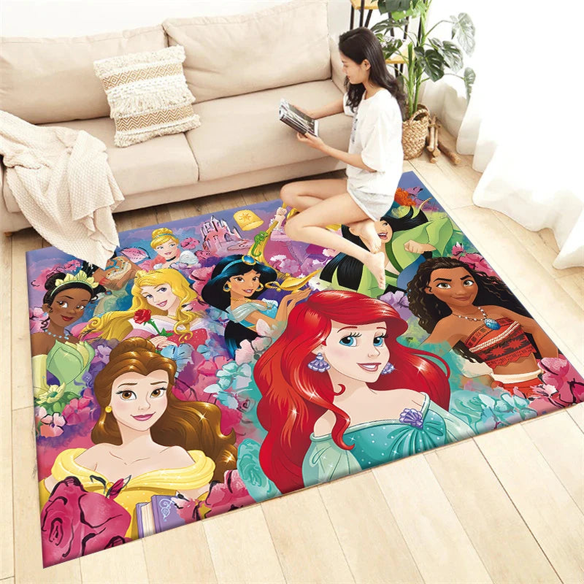 Princess HD Cartoon,Large Area Printed Carpet,Living Room Decor,Sofa,Table Rug.Picnic,Camping,Outdoors,Door,Toilet,Kitchen Mat. - 6 | 80x160cm(31x62in)