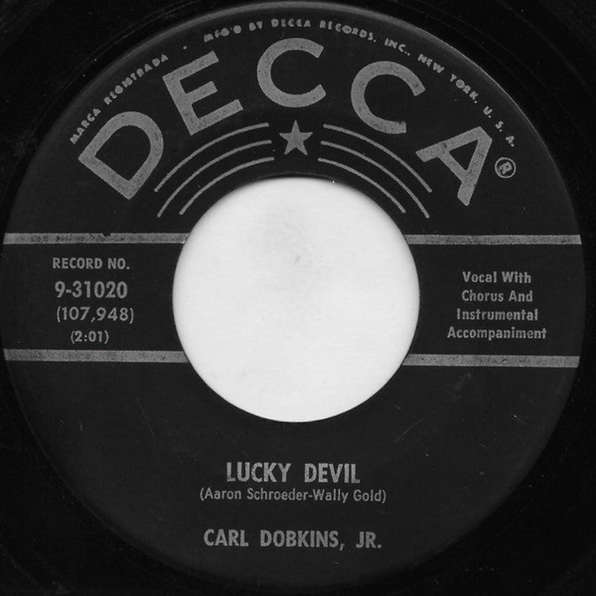 Carl Dobkins Jr. - Lucky Devil (7", Single, Pin) (VG+)