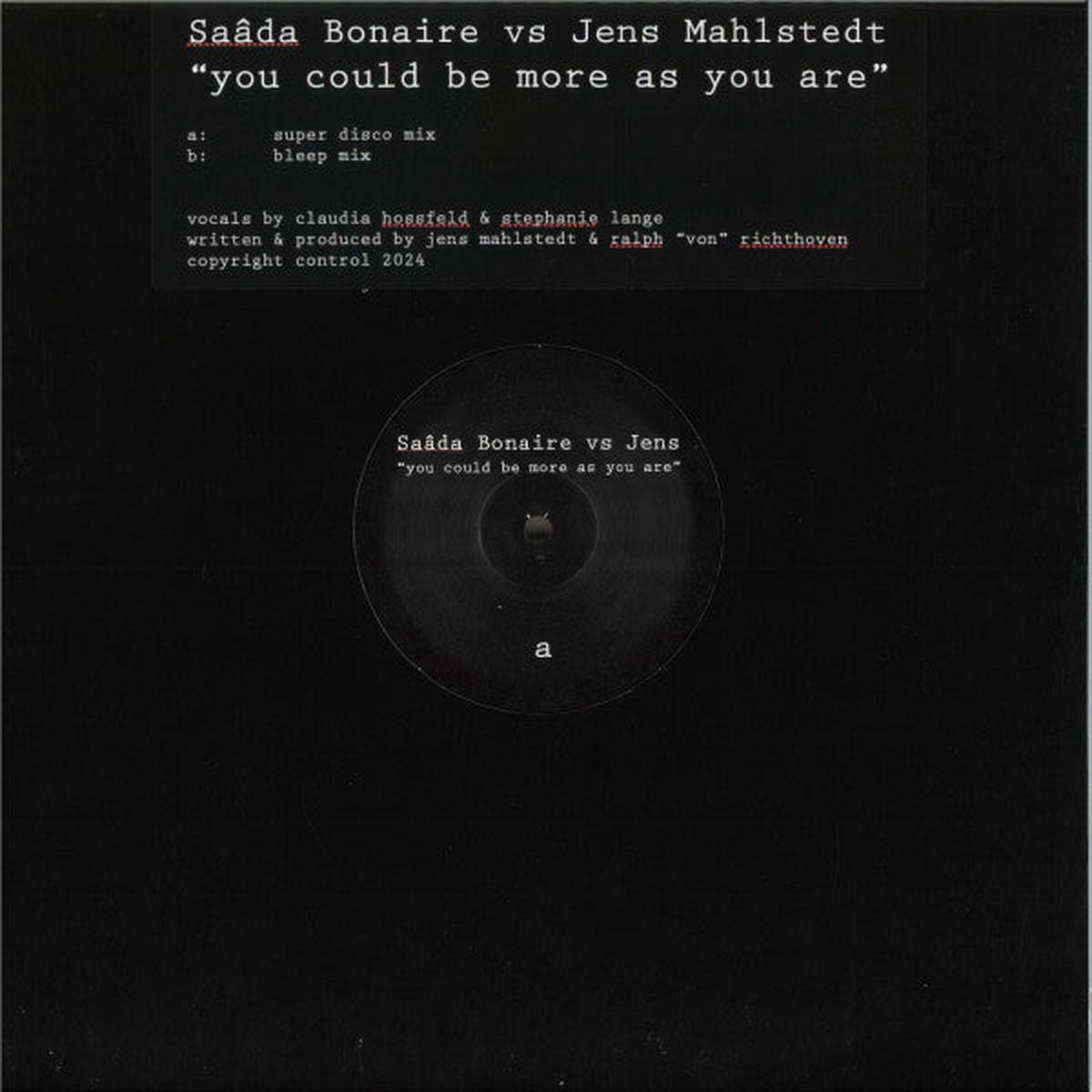 Sada Bonaire vs Jens Mahlstedt - You Could Be More As You Are (12")