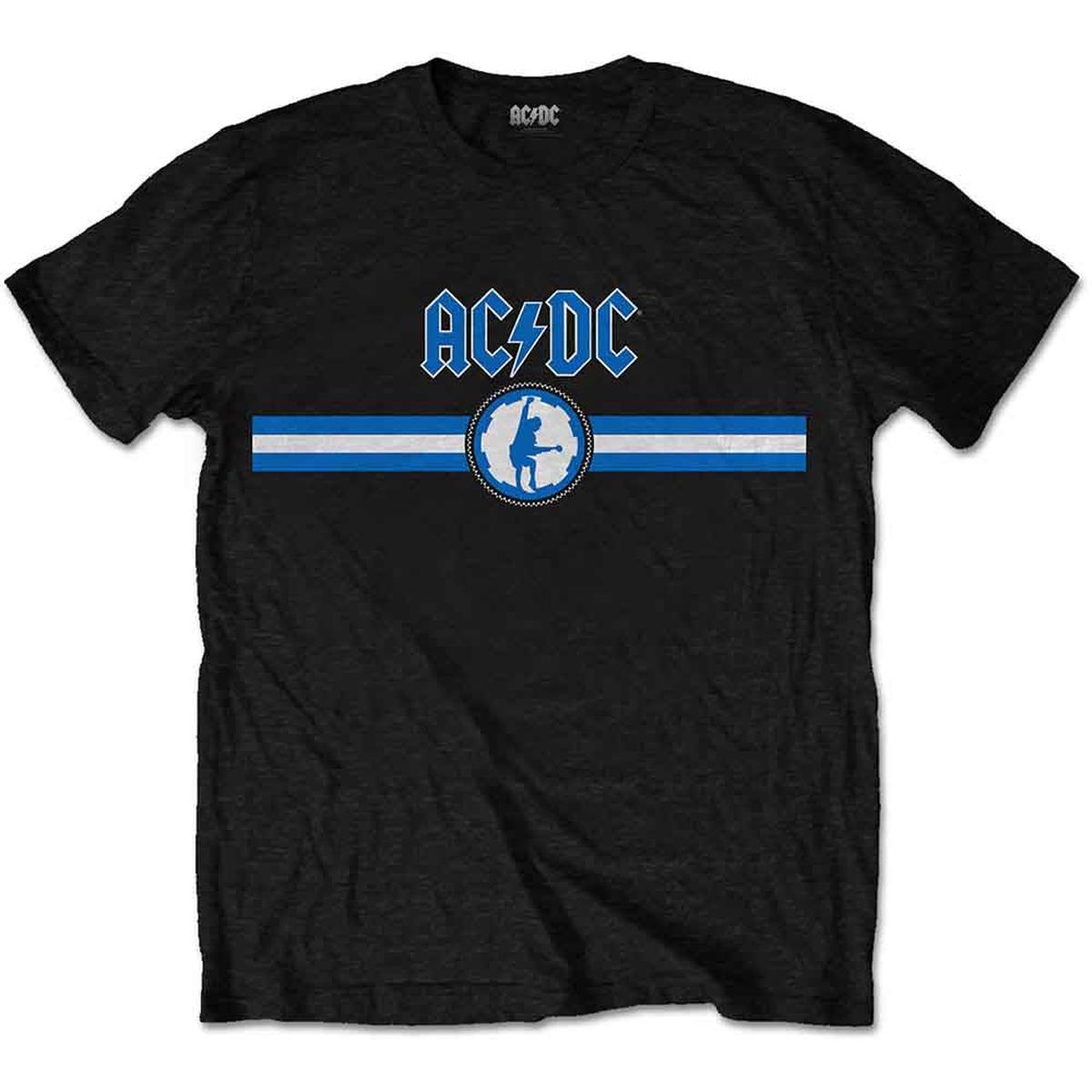 AC/DC Blue Logo & Stripe - Black | XL