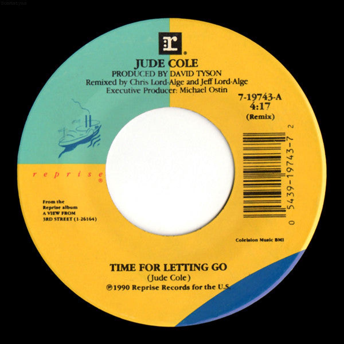 Jude Cole - Time For Letting Go (7", Single) (VG+)