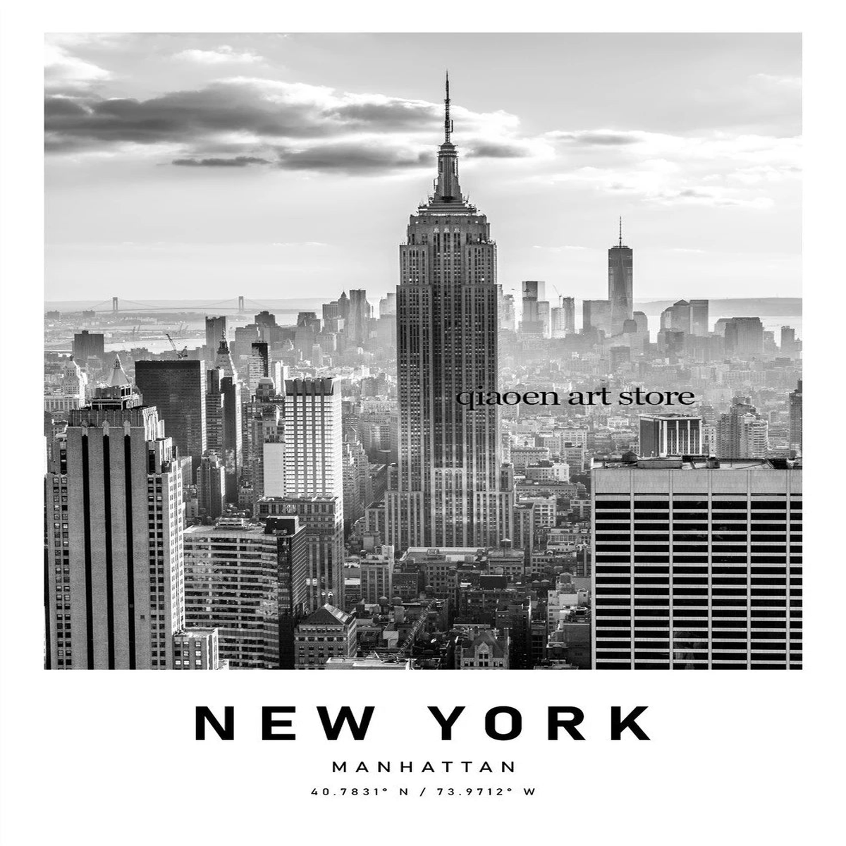 Paris New York Chicago Rome Architecture Travel Poster Black and White Canvas Printing Wall Art Picture for Room Home Decor - 30X45cm Unframed | 3