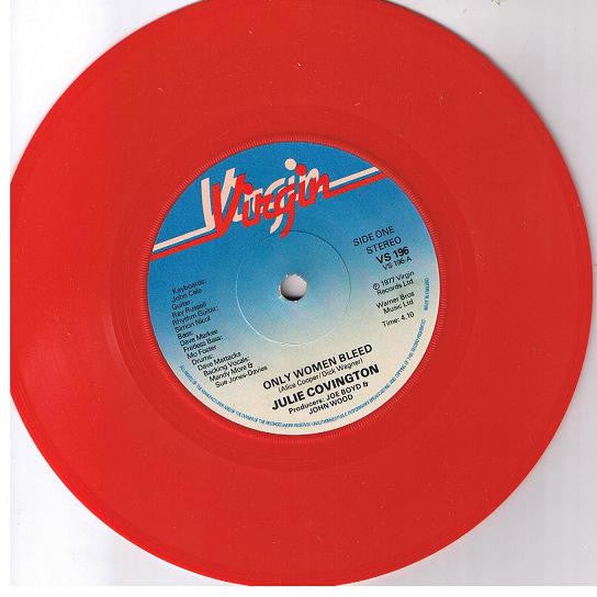 Julie Covington - Only Women Bleed (7", Single, Red) (VG+)