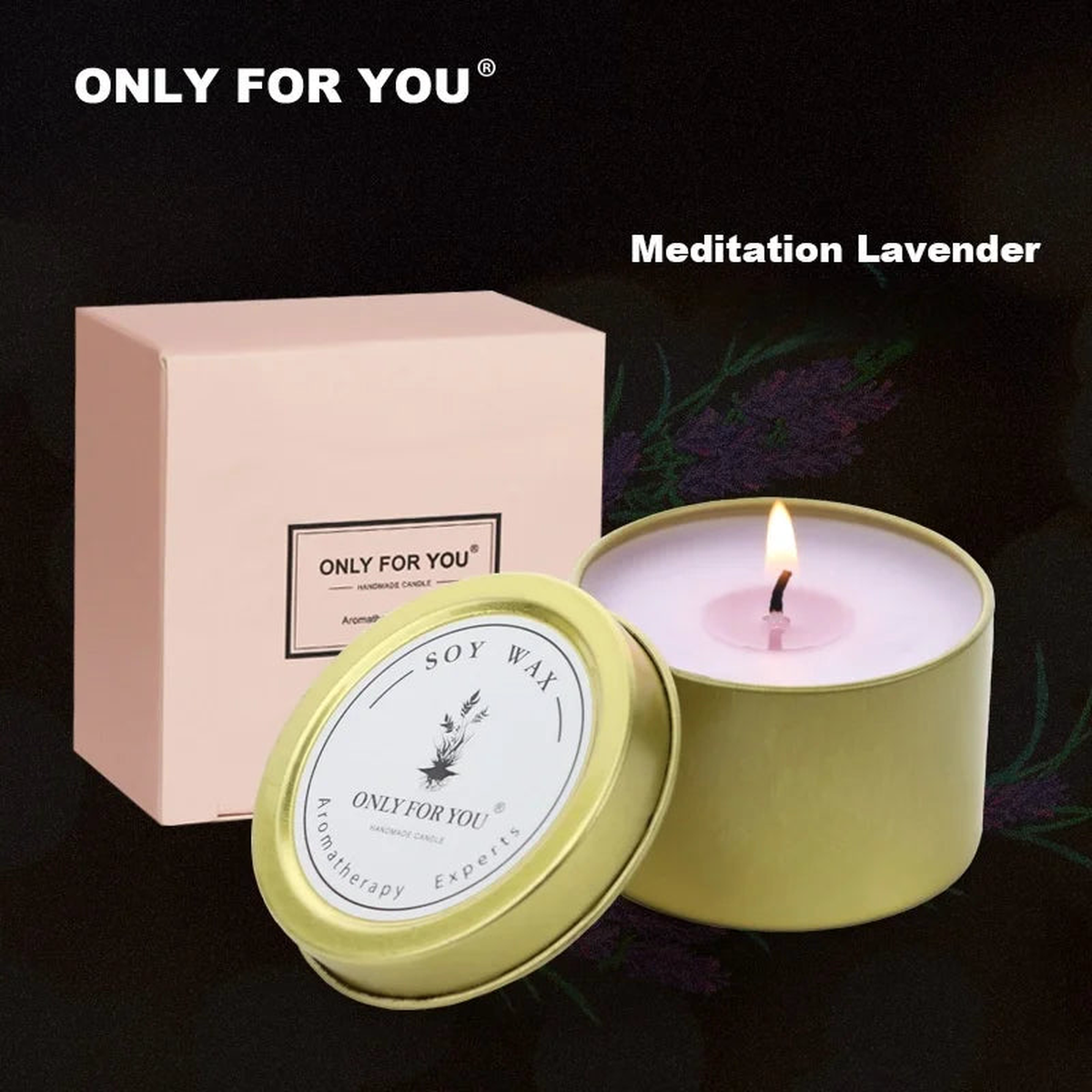 Romantic Transparent Scented Fragrance Candle Light Gift Scented Aromatic Candles Guest Gift Candles Wedding Candles Candle Jar - Meditation Lavender