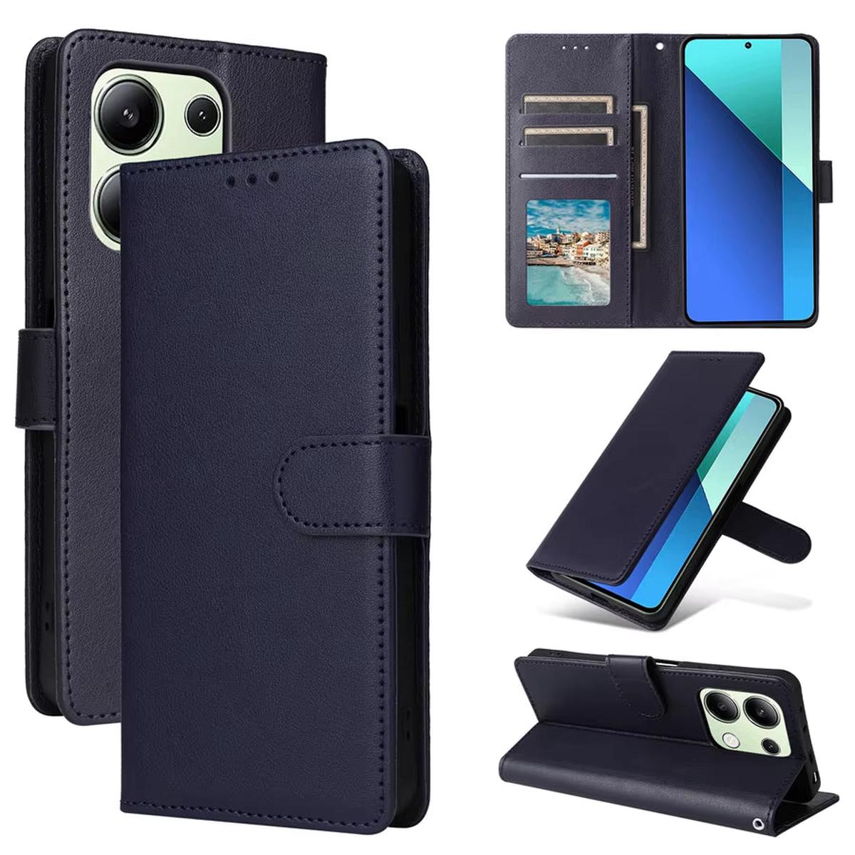 Wallet with Card Slot Kickstand Magnetic Flip Leather Case for Xiaomi Redmi Note 13 Pro plus 12 12S 11 11S 10 10S 9 Pro 8T 7 - Dark Blue | Redmi Note 11 Pro 5G