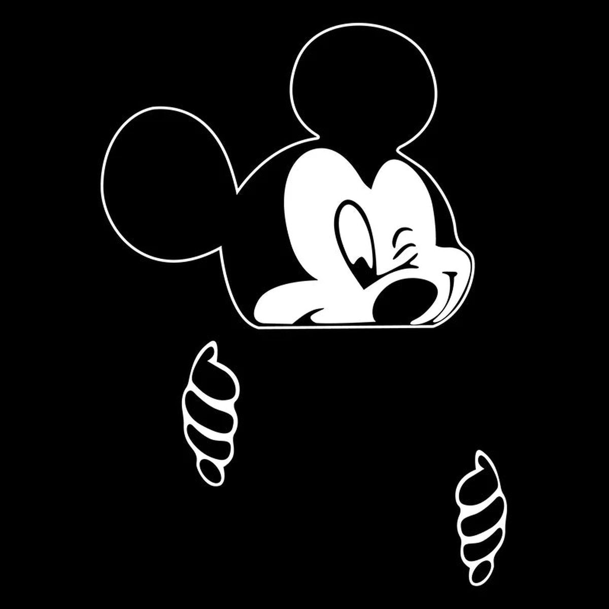 2pc Mickey Minnie Mouse Switch Vinyl Decals Cute Cartoon Stickers Bedroom Decor DIY Removable Wall Decals Home Wall Mural - QT14299-White | 2pc Width of 9cm