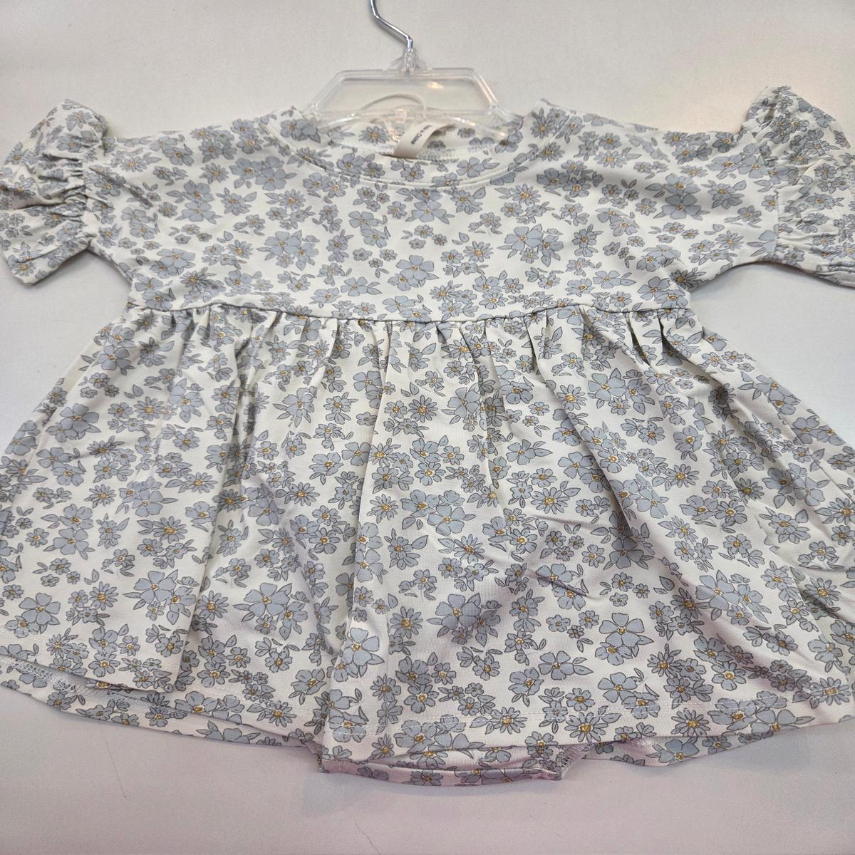 Blue Floral Babydoll Dress - 6/12 month