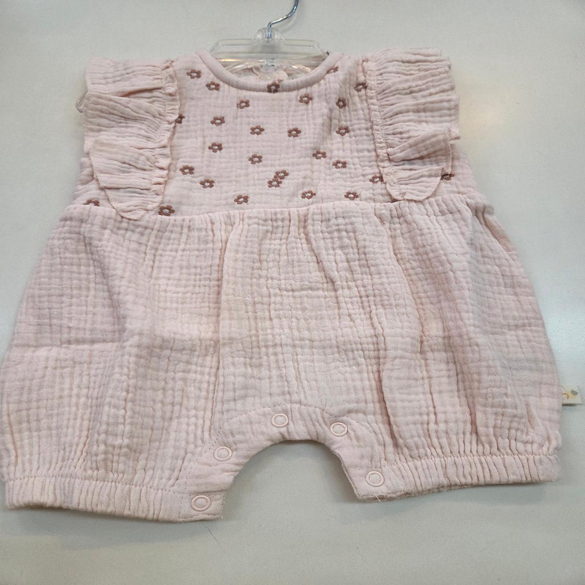 Blush Embroidered Ruffle Romper - 18/24 month