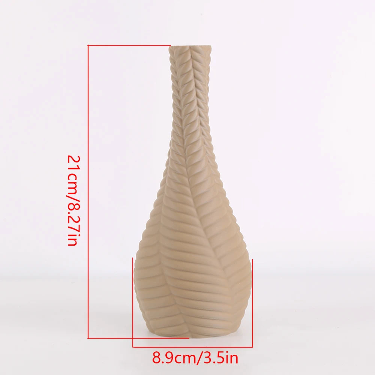 Cross-border Woven Texture Vase, Black & Brown Two-tone Design, Suitable for Overseas Retro Textured Home Desktop Decoration Sce - 1840-brown