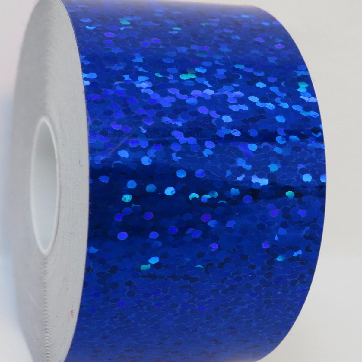 Narrow Rolls of Glittering Sequins Tape, Holographic Tape That Sparkles - 1 inch x 150 feet | royal blue