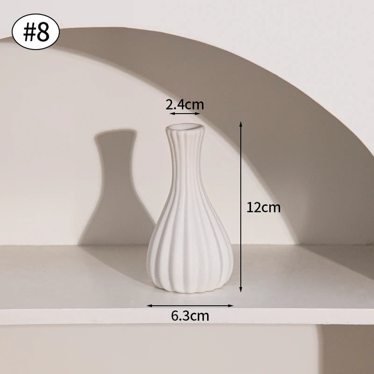 White Ceramic Vases Nordic Decorative Vasen Ornaments Home Living Room Decor Flower Arrangements Sketching Props Desktop Decor - D8-0336