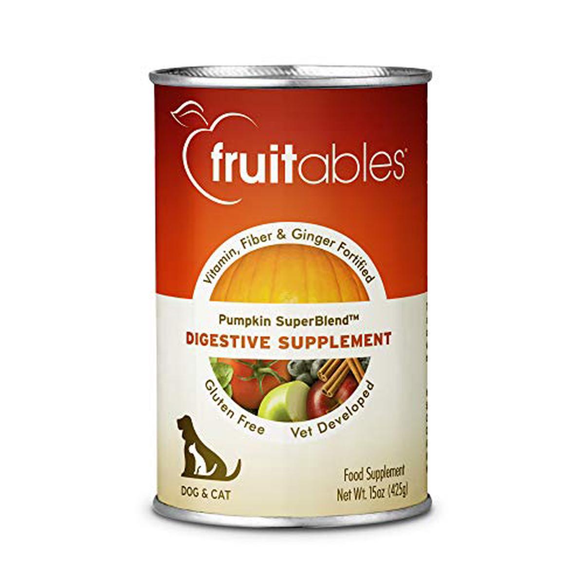 Fruitables Pumpkin Dog Digestive Supplement, with Vitamin, Fiber and Ginger Fortified, 15-Ounce Can - Default Title