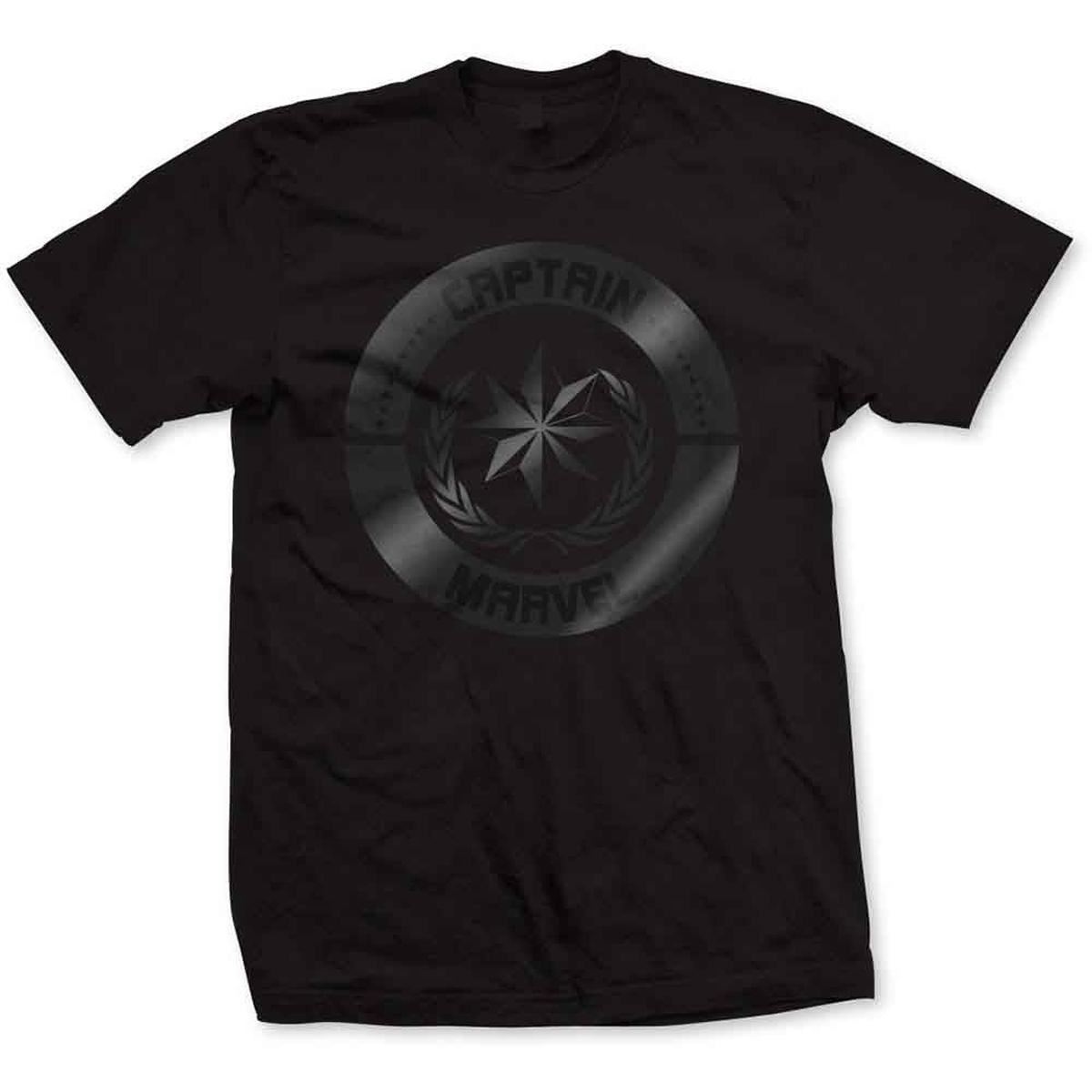 Marvel Comics Captain Marvel Silver Circle - Black | S