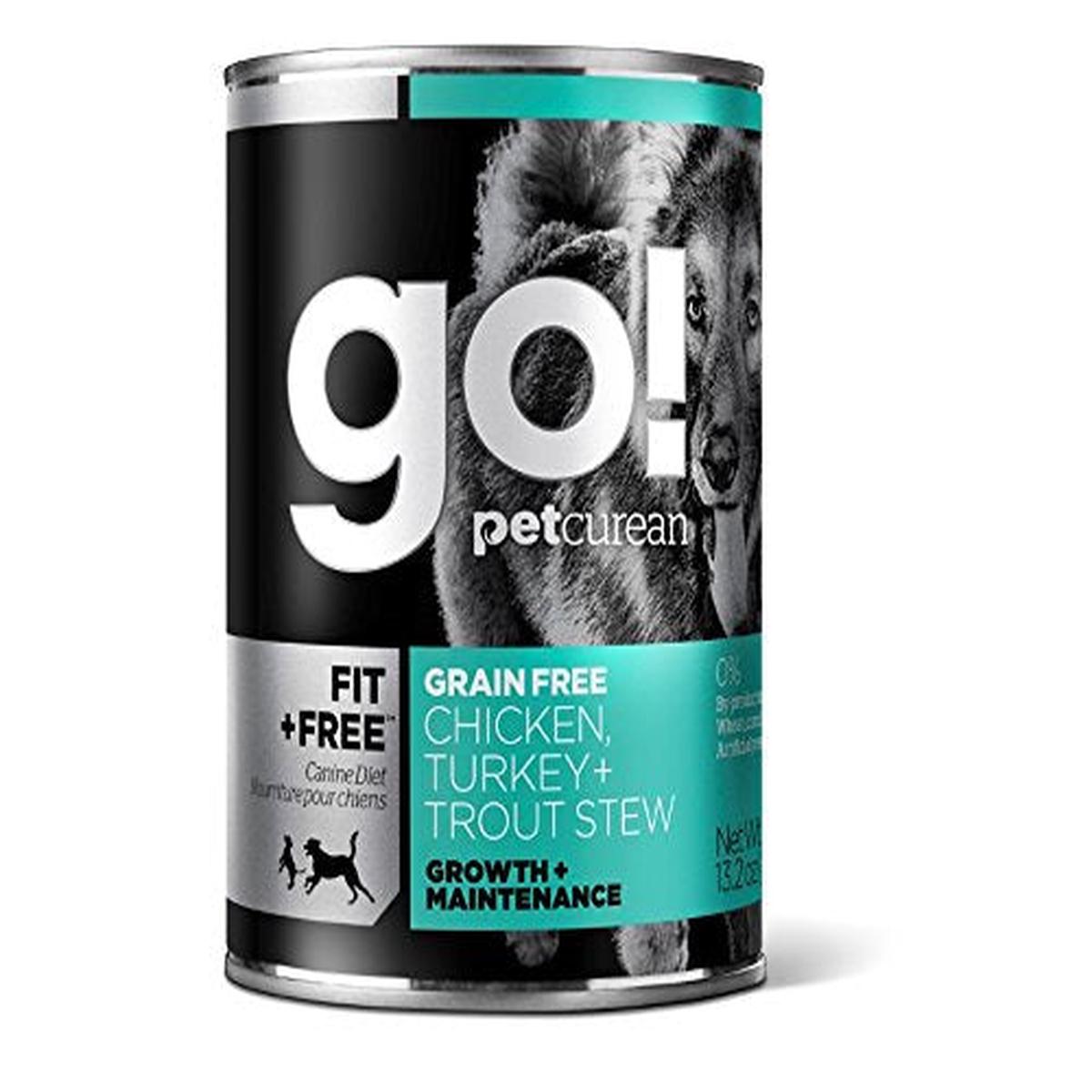 Petcurean 126-1027 Go! FIT plus FREE Grain Free Chicken,Turkey and Trout Stew For Dog 12/13.2OZ - Default Title