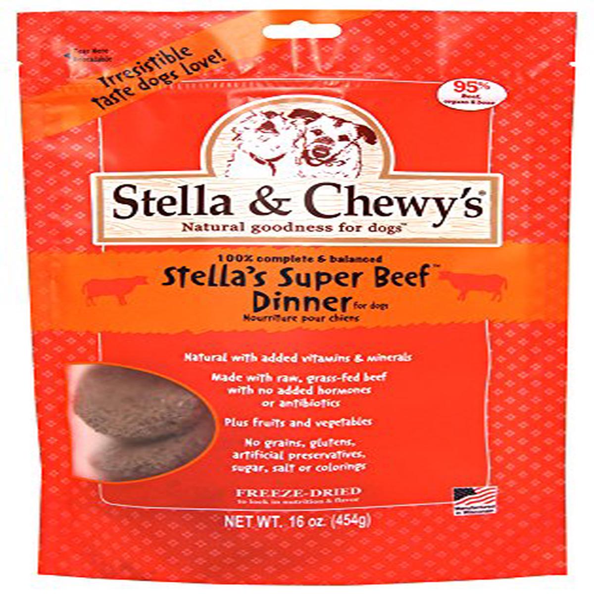 Stella & Chewy's 45806 Freeze-Dried Super Beef Dinner Dog Food 16OZ (6) - Default Title