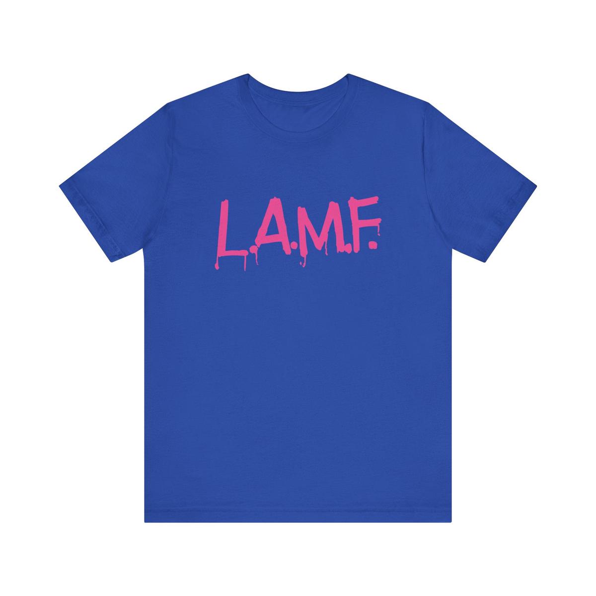 Heartbreakers L.A.M.F. short sleeve Tee with backprint - True Royal | XL