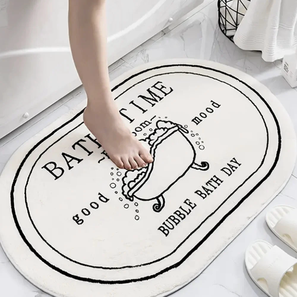 Non slip floor mat, machine washable door mat, super soft entrance mat - Bath time | 50cm x 80cm