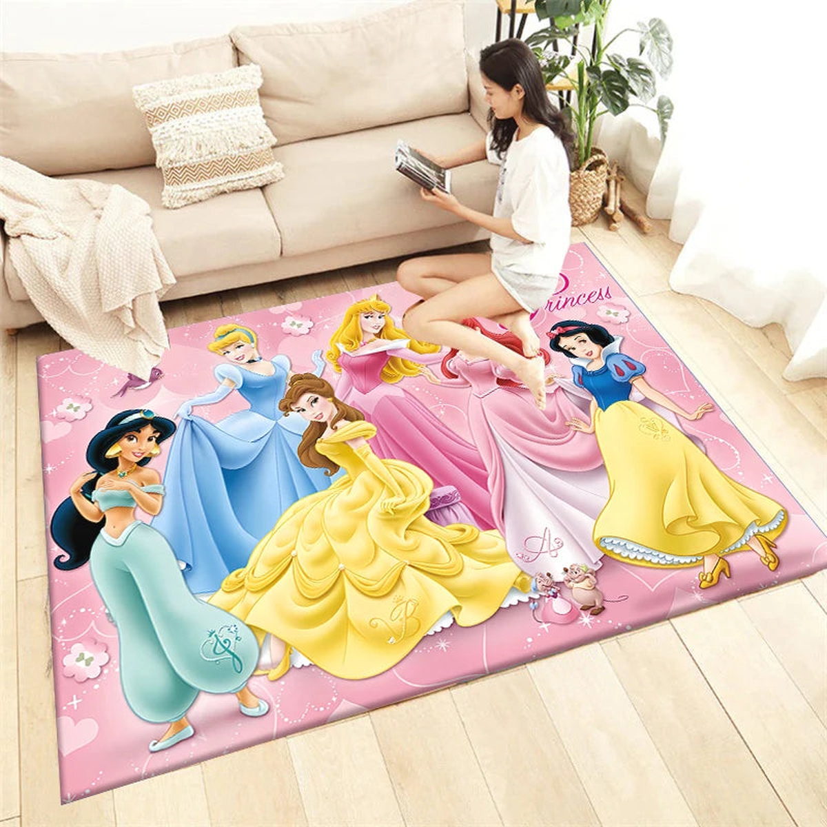 Princess HD Cartoon,Large Area Printed Carpet,Living Room Decor,Sofa,Table Rug.Picnic,Camping,Outdoors,Door,Toilet,Kitchen Mat. - 16 | 80x160cm(31x62in)