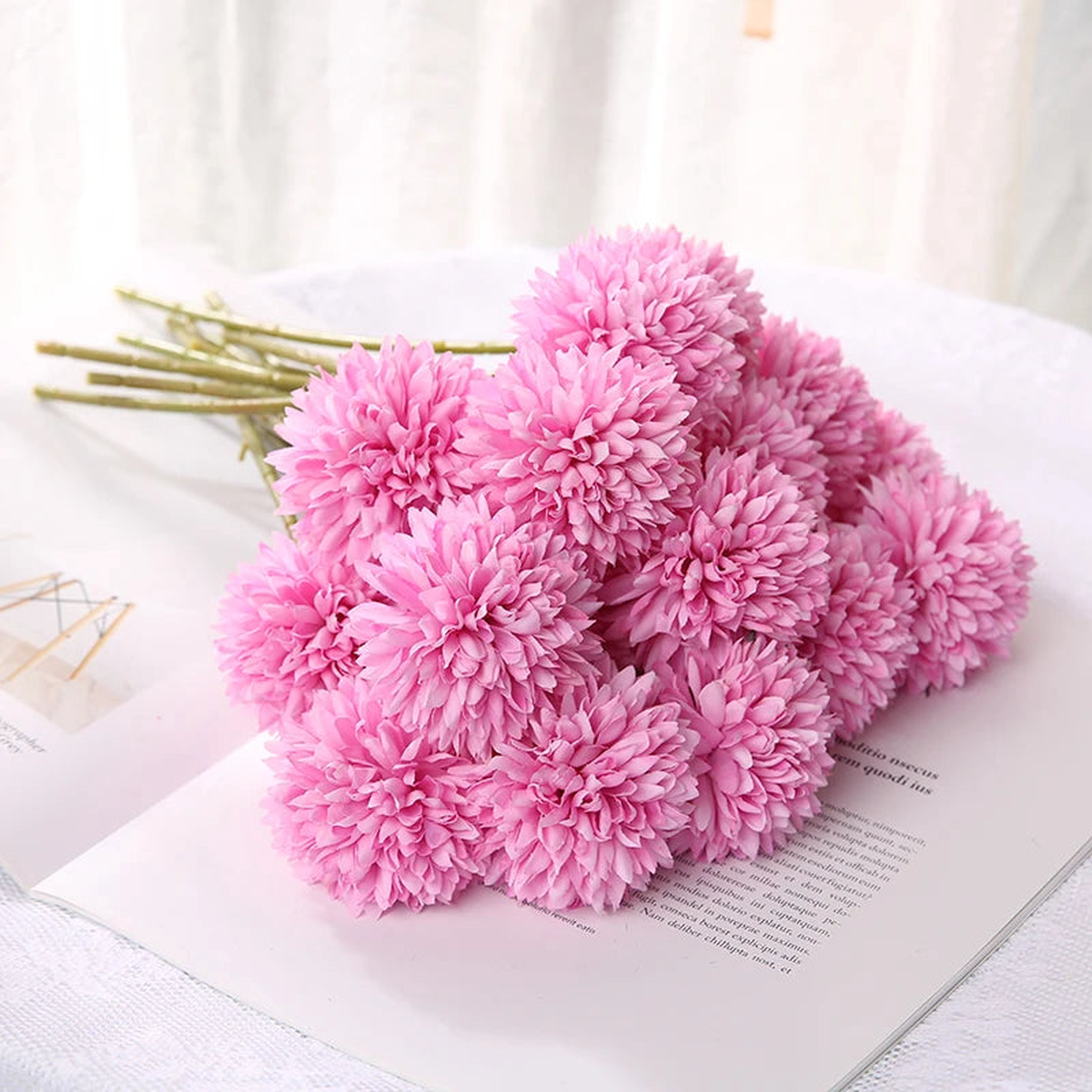 3/5Pcs Dandelion Flower Bouquet Valentine's Day Party Birthday Room Decoration New Year's Gift Supplies Hyacinth Wedding Decor - Rose Red | 3Pcs