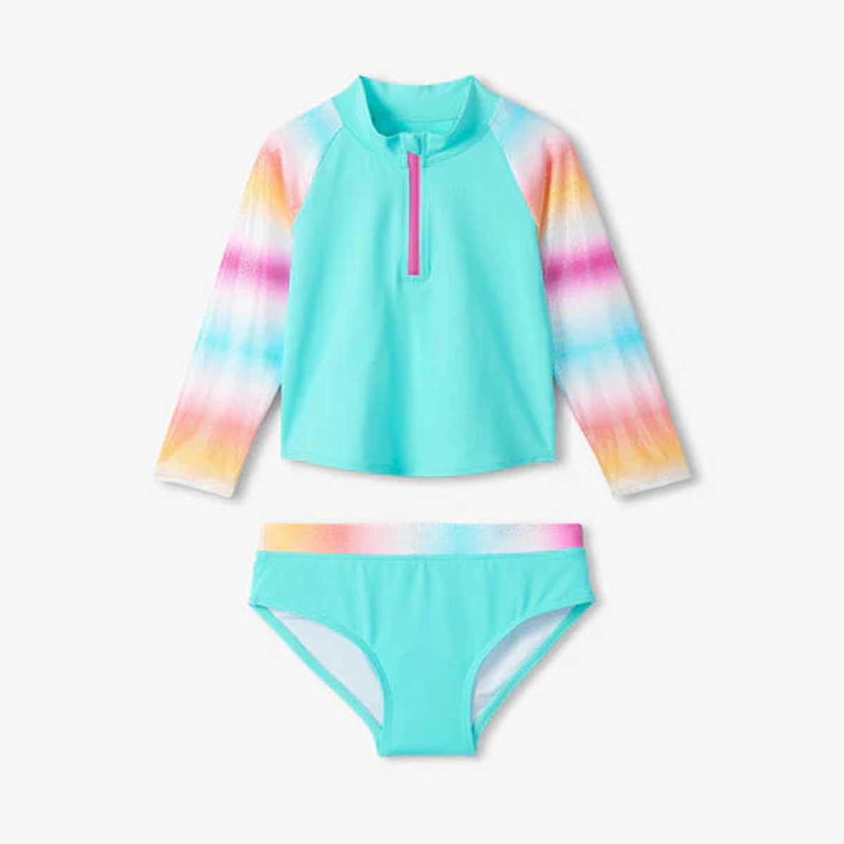 Turquoise Shimmer Rashguard Set - 2