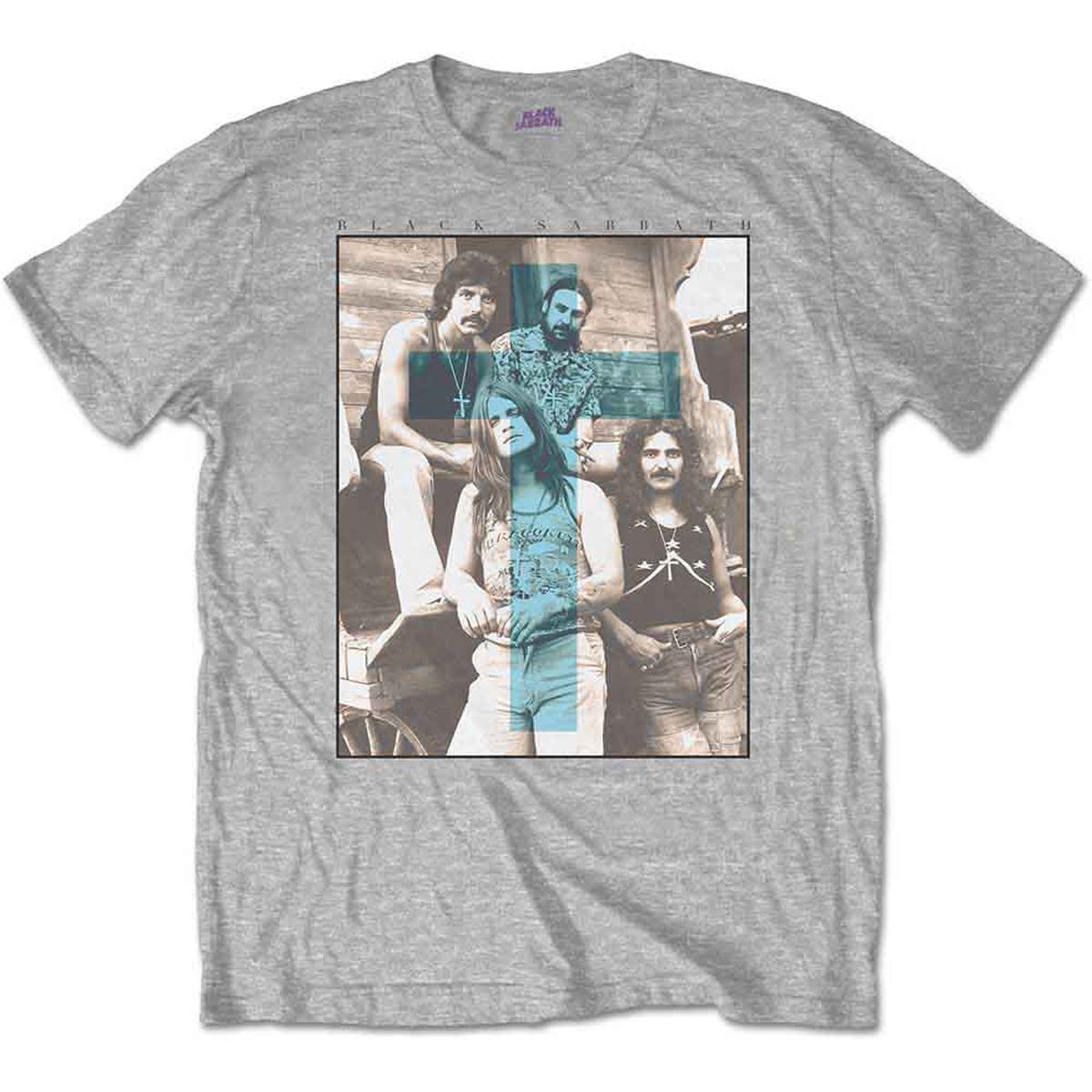 Black Sabbath Blue Cross - Grey | S