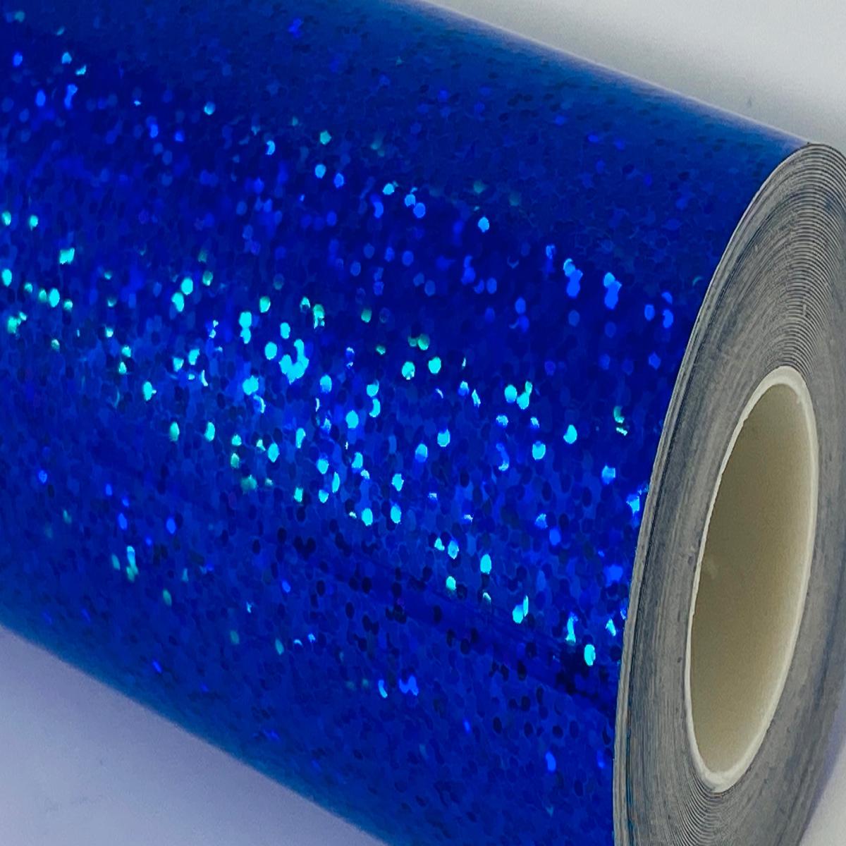 Glittering Sequins TAPE, Holographic Tapes That Sparkle, WIDE widths - 6 inch x 25 feet | royal blue