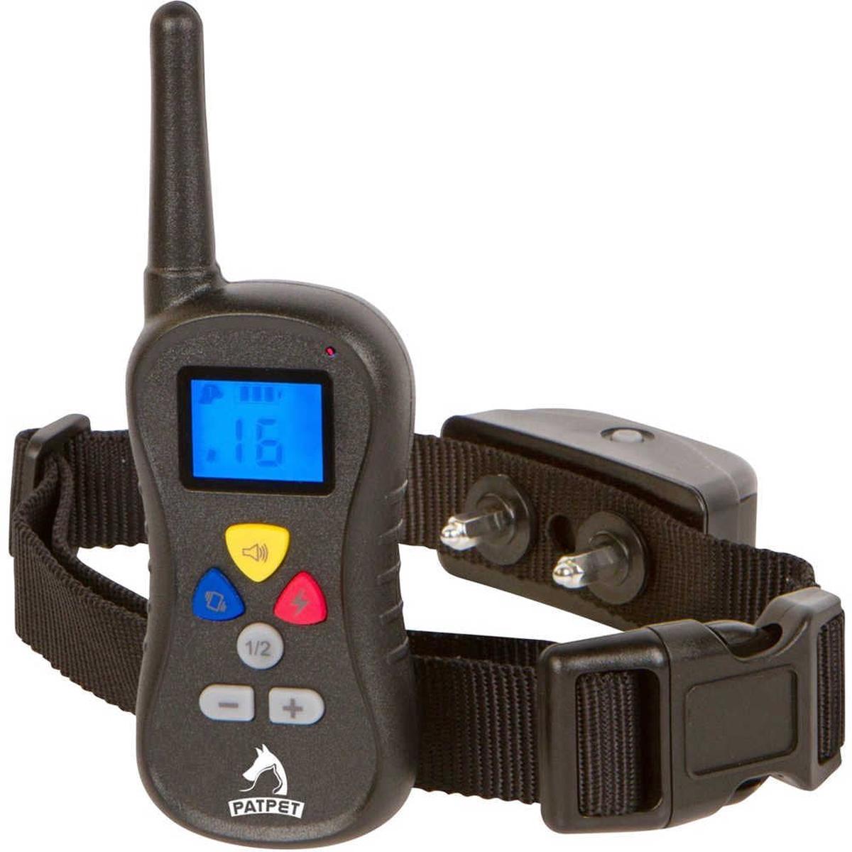 Patpet PTS-008 330 yards Remote Dog Training Stop Bark Collar - Has Shock, Vibration and Tone with Backlight LCD, Separate Buttons and Water-resistant Receiver.Electric e-collar - For 1 dog
