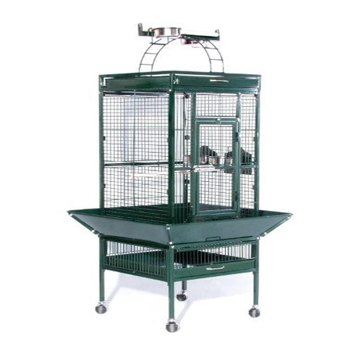 Prevue Pet Products Wrought Iron Select Cage - Jade Green | 18x18x57in
