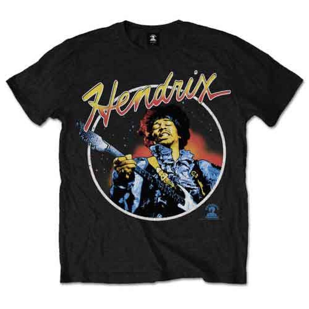 Jimi Hendrix Script Circle - Black | XL