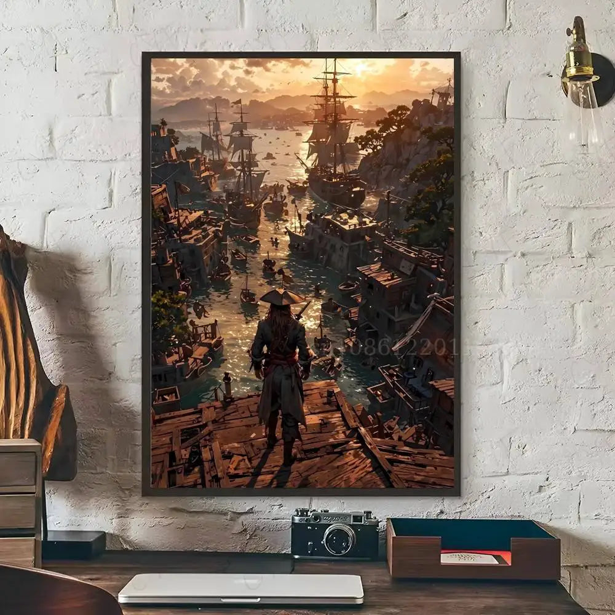 Pirates Of The Caribbean Poster Self-adhesive Art Waterproof Paper Sticker Coffee House Bar Room Wall Decor - z8 | 10x15cm No Frame
