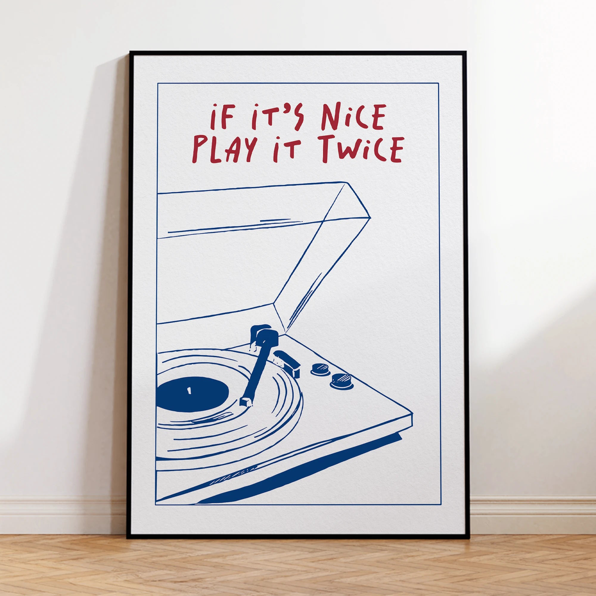 Modern Music Play It Twice Retro Groovy Wall Art Trendy Gift Prints Canvas Painting Poster Picture For Living Room Home Decor - G1587 | 40x60cm No Frame