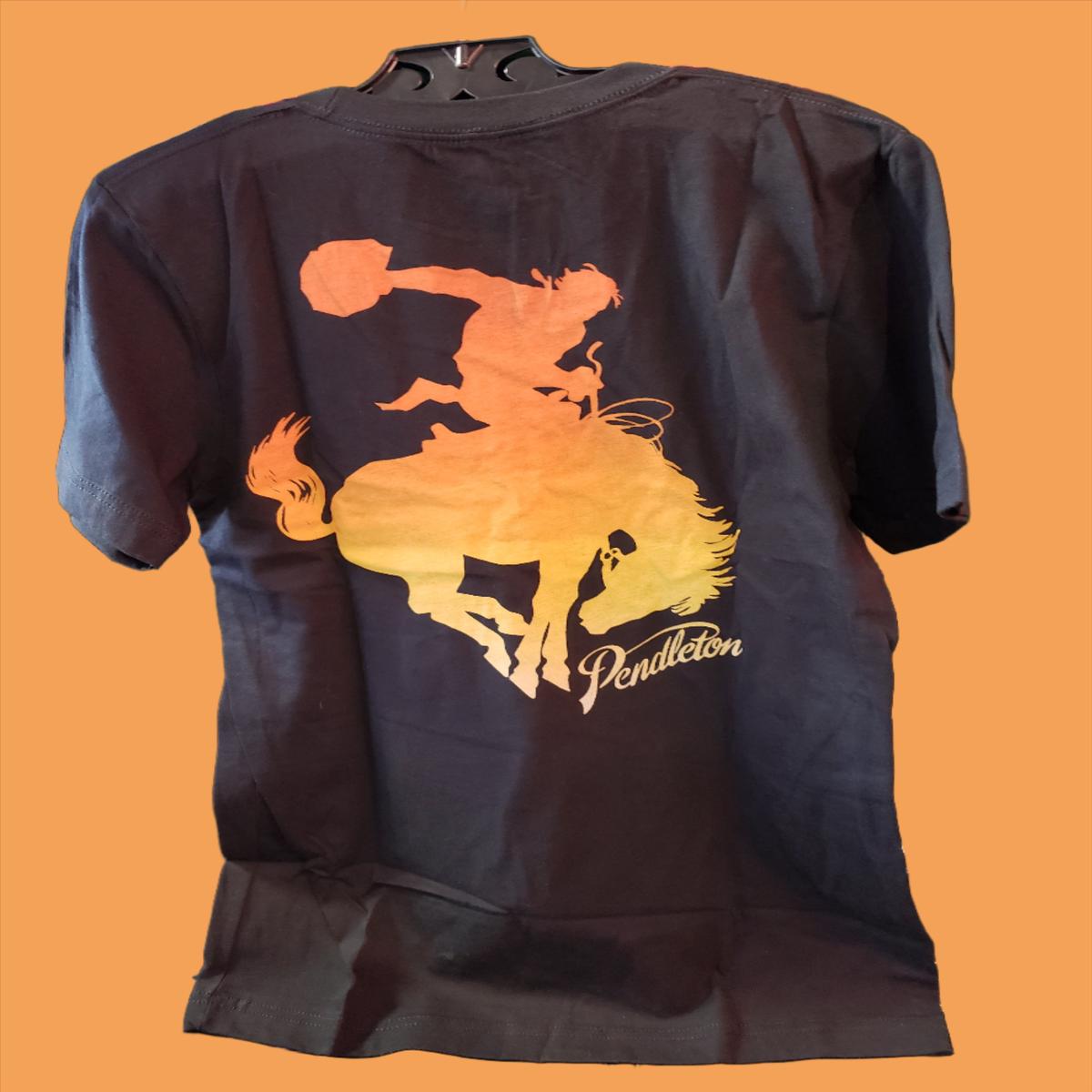 Pendleton Ombre Bucking Horse Graphic Tee in Black/ Gold - XL