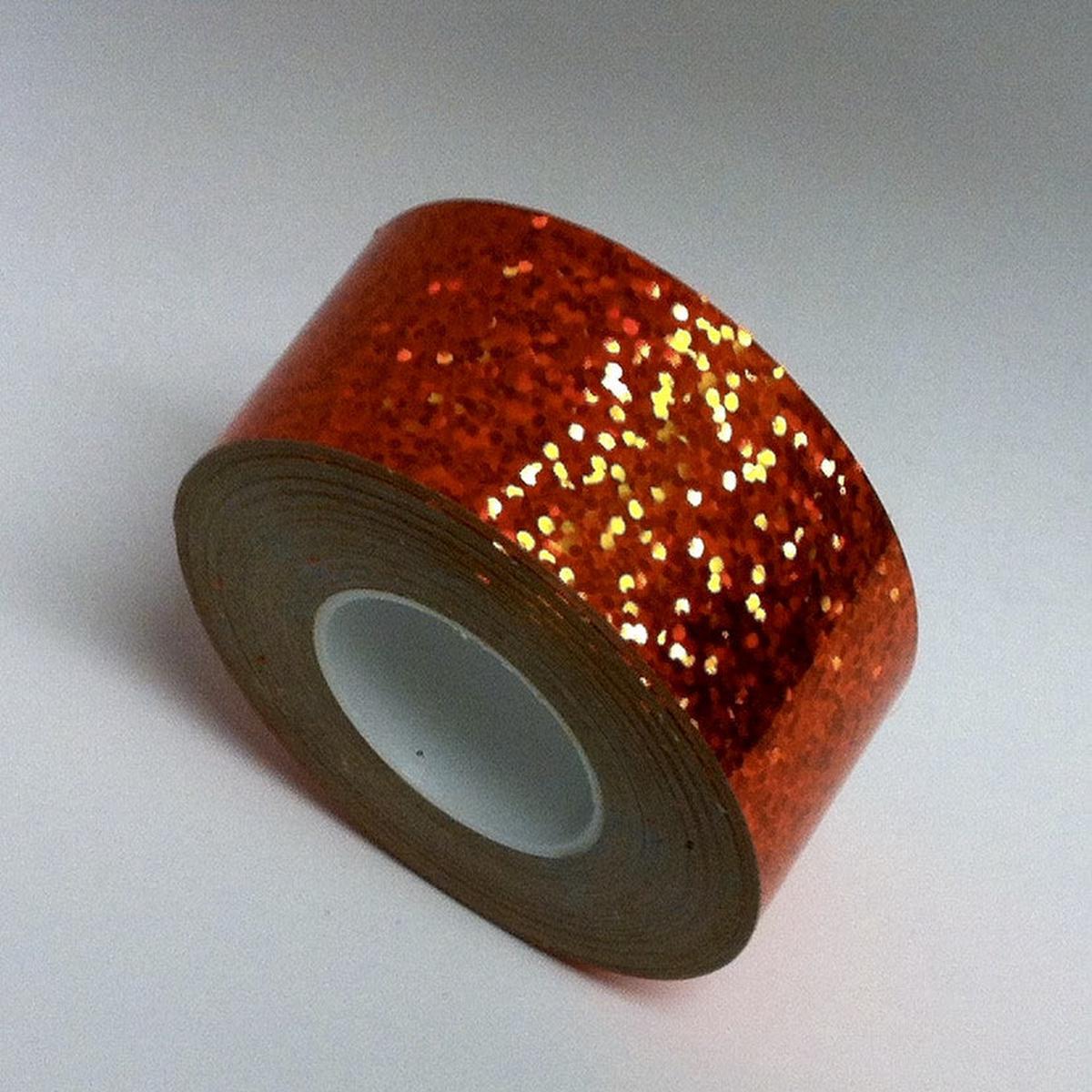 BIG Surplus Tape 1 inch x 300 feet, Holographic Sequins Sparkle - orange