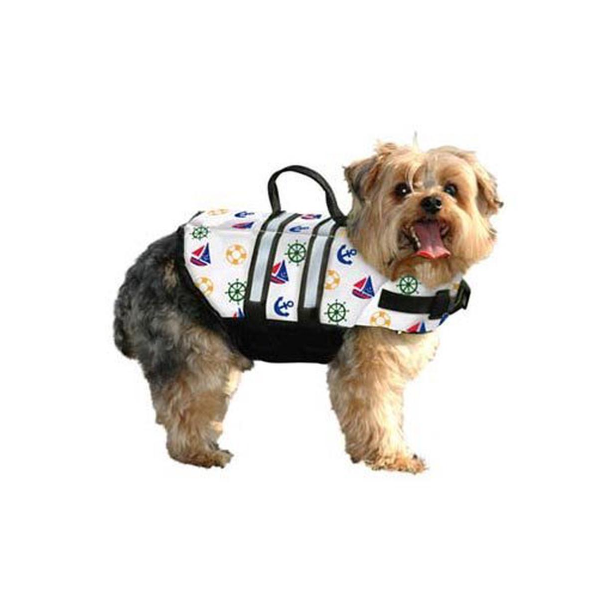Fido Pet DD2946 Paws Aboard Doggy Life Jacket (Nautical, Medium) - Default Title