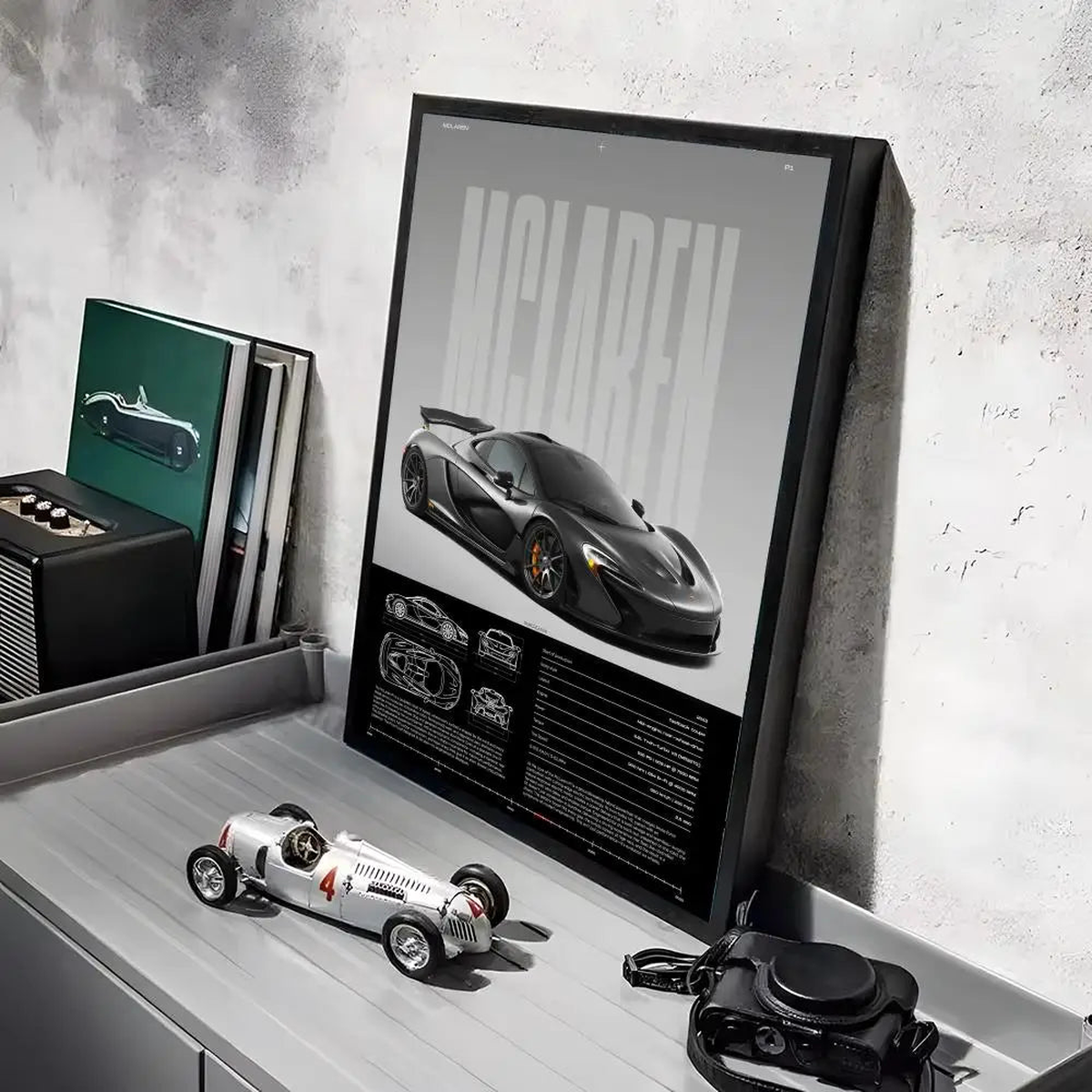 Fashion Sports Cars M_MCLarenS Design Poster Decorative Wall Art Stickers Mural Photo Print for Home Living Room Hallway Decor - Black5 | 30X40cmNoframe
