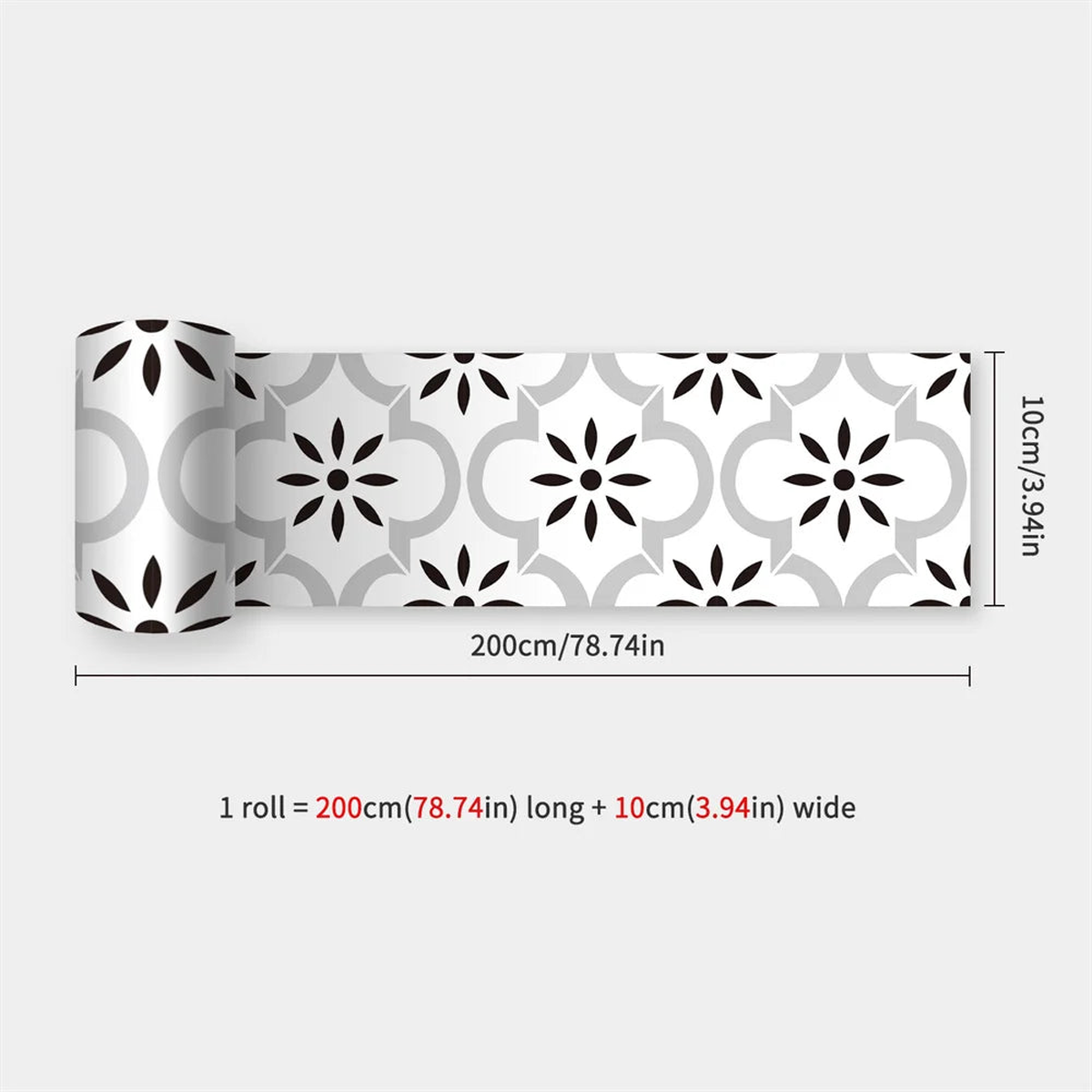 Bathroom Waist Line Wall Stickers Waterproof Peel & Stick Art Mural Backsplash Kitchen Office Skirting Line Decorative Wallpaper - BS075 | 10cmx2Meters