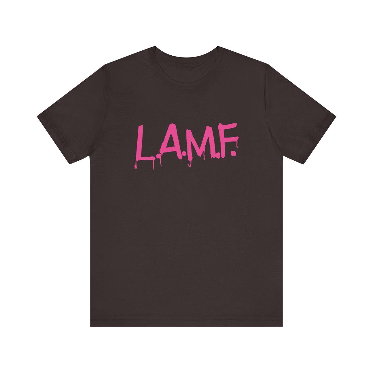 Heartbreakers L.A.M.F. short sleeve Tee with backprint - Chocolate/Brown | M