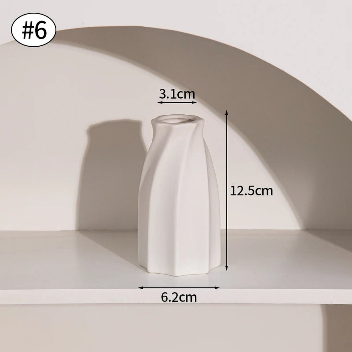 White Nordic Ceramic Flower Vase Retro Flower Bottle Creative Flower Arrangement Holder Simple Plant Pot Room Table Decor Mini - D-03366