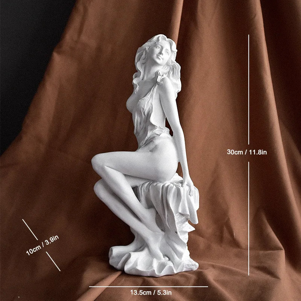 Ancient Greece Venus Emerging Goddess Resin Sculpture Handmade Classical Female Statue Aphrodite Ornament Decor Art Collector - A