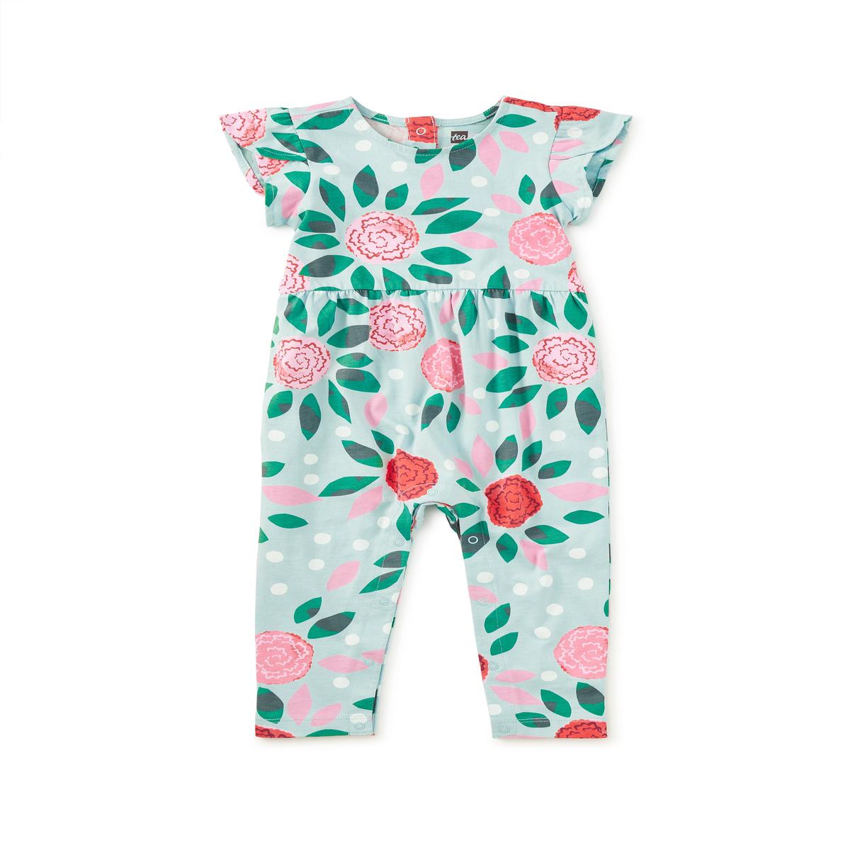 Spinning Carnations Tulip Sleeve Romper - 9/12 month