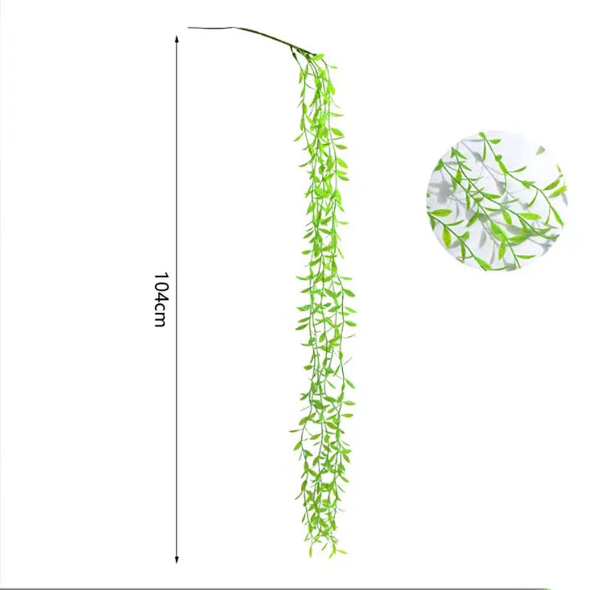 Artificial Plant Vines Wall Hanging Rattan Leaves Branches Outdoor Garden Home Decoration Plastic Fake Silk Leaf Green Plant Ivy - 3 | 2pcs
