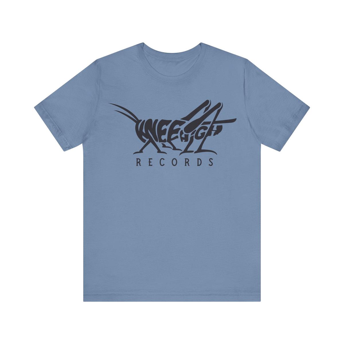 Knee High Records Unisex Jersey Short Sleeve Tee - Steel Blue | S