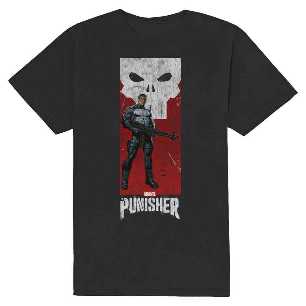Marvel Comics Punisher Holding Gun - Black | XL