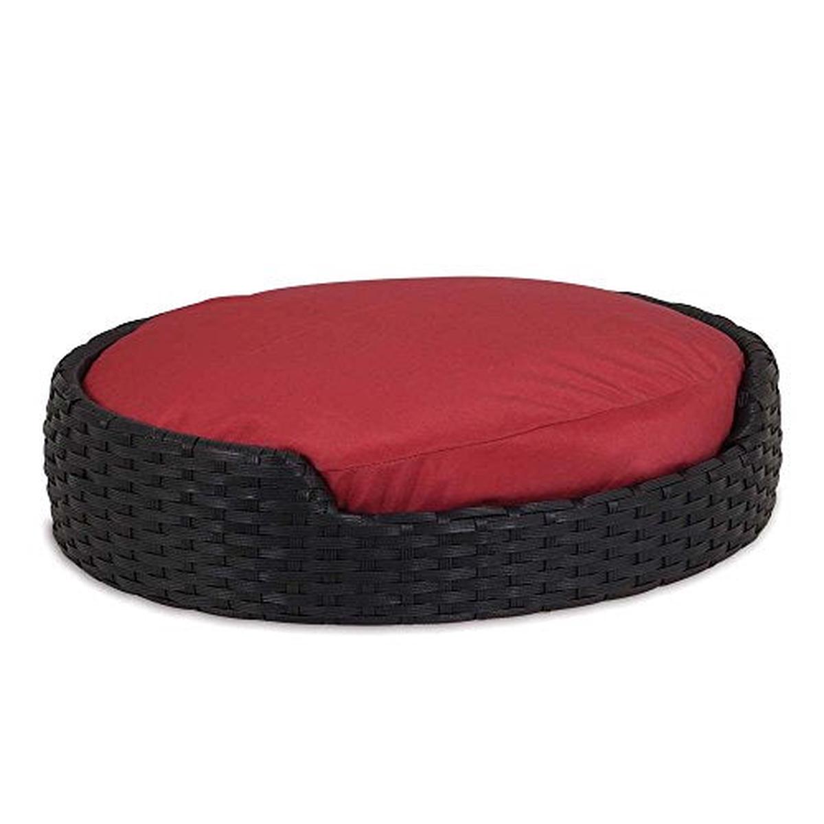 Petmate 80238 Poly Wicker Bed with Cushion (22X18 (Oval)) - Default Title