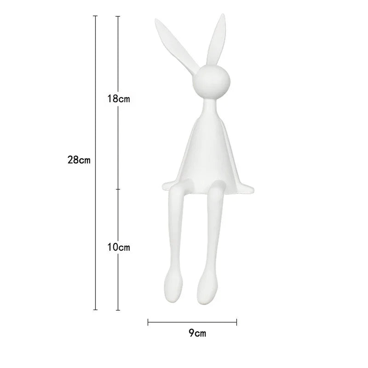 Creative Home Decor Rabbit Statue Abstract Art Sculpture Desk Living Room TV Cabinet Wine Cabinet Handicrafts Ornaments - 28cm