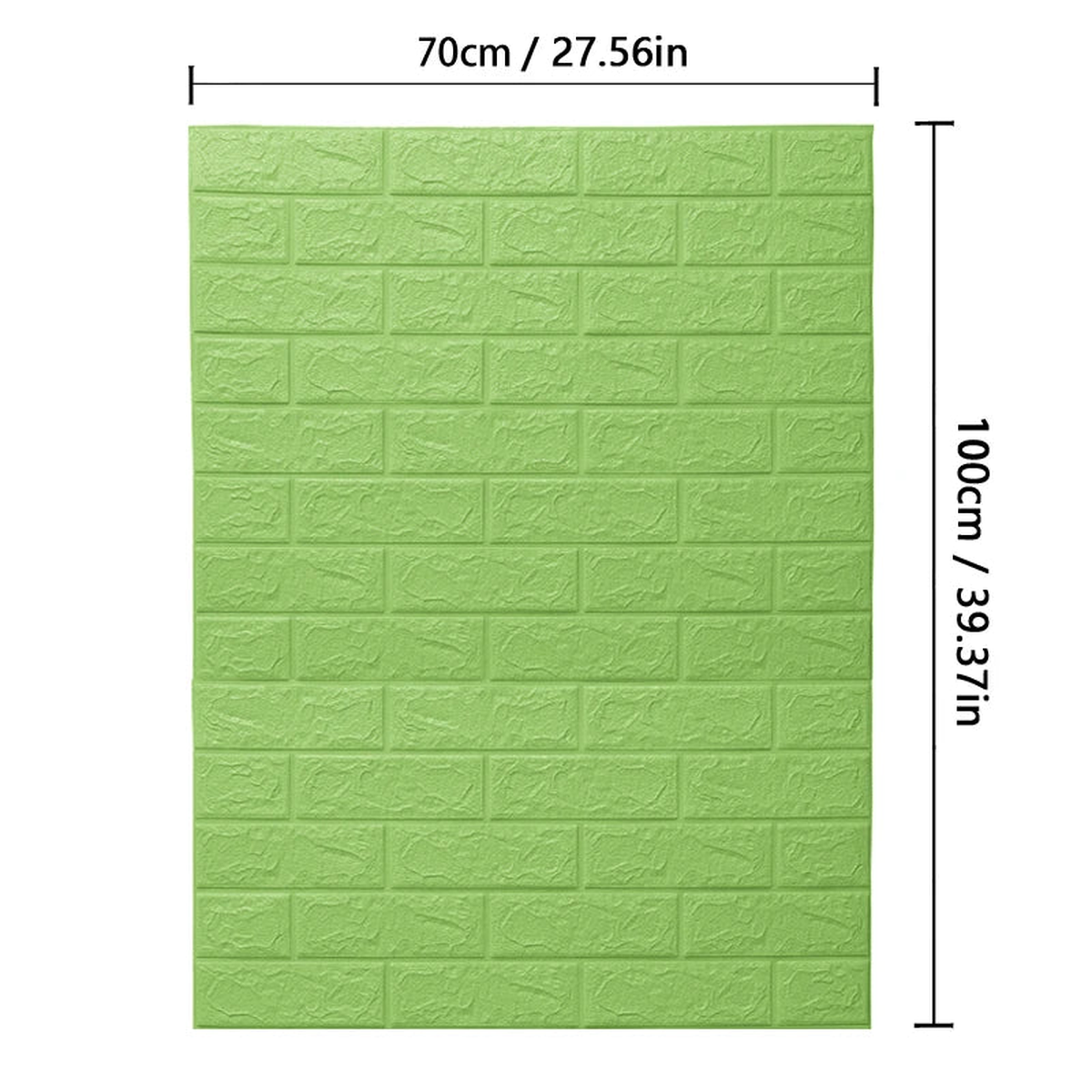 70cm High quality DIY 3D Wallpaper Moisture Proof Modern Home Decoration Self-adhesive Waterproof Wall Stickers Brick Pattern - Green | 70CM X 5M